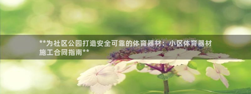 耀世天下：**为社区公园打造安全可靠的体育器材：小区